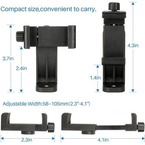  Ulanzi Phone Tripod Adapter Mount, Adjustable Cell Phone Holder, Universal Smartphone Clamp, Vertical Horizontal Bracket for iPhone 11 Pro Max XS Max X 8 Plus Samsung Google OnePlu