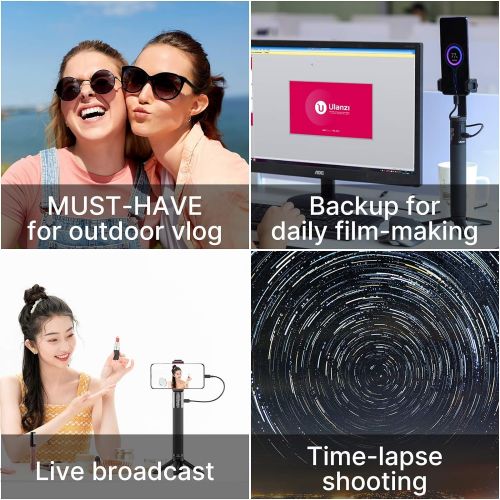  Battery Handle Grip, ULANZI BG-3 10000mAh Power Bank Grip Portable Charger Tripod Monopod for DLSR Action Camera Smartphone Vlogging Time-Lapse Shooting Live Streaming Filmmaking