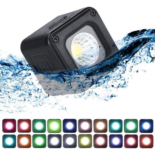  ULANZI L1 Pro Mini LED Light Waterproof LED Lighting with 20 Color Gels for Smartphone Camera Drone Photography,Video, Underwater,Compatible w DJI OSMO Action Gopro 10 9 8 iPhone D