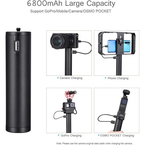  ULANZI BG-2 6800mAh Power Bank Hand Grip for Sony RX100 VII Canon G7X Mark III Compact Digital Cameras, GoPro 10 9 8 Action Cameras, DJI OSMO Pocket, and iPhone 13 Samsung Google O