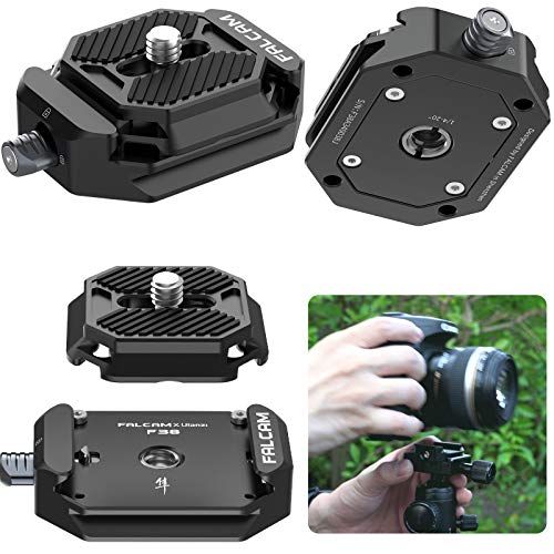  ULANZI F38 Camera Quick Release Plate w 1/4 to 3/8 Screw Thread, Quick Release System QR Plate Camera Tripod Mount Adapter for Sony Canon Monopod DSLR Stabilizer Slider DJI Switch