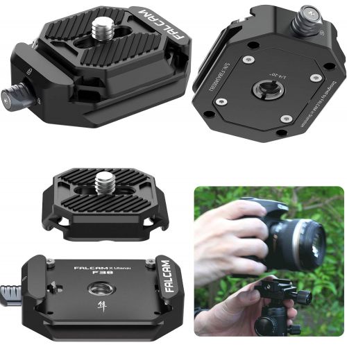  ULANZI F38 Camera Quick Release Plate w 1/4 to 3/8 Screw Thread, Quick Release System QR Plate Camera Tripod Mount Adapter for Sony Canon Monopod DSLR Stabilizer Slider DJI Switch