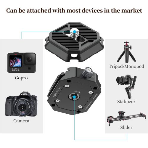  ULANZI F38 Camera Quick Release Plate w 1/4 to 3/8 Screw Thread, Quick Release System QR Plate Camera Tripod Mount Adapter for Sony Canon Monopod DSLR Stabilizer Slider DJI Switch