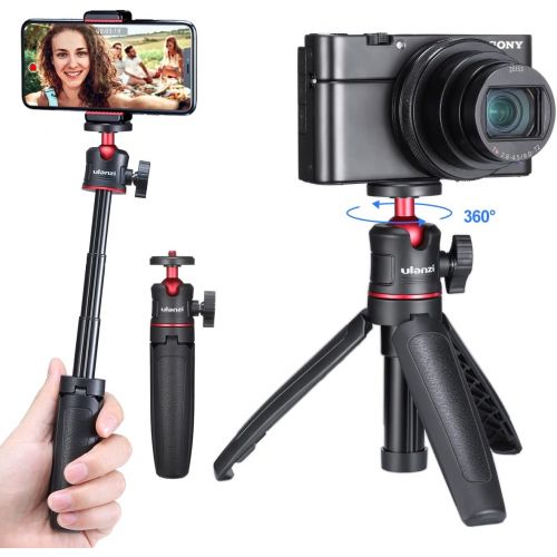  [아마존베스트]ULANZI MT-08 Extension Pole Tripod, Mini Selfie Stick Tripod Stand Handle Grip for Webcam iPhone 11 Pro Max Samsung Smartphone Canon G7X Mark III Sony ZV-1 RX100 VII A6400 A6600 Ca