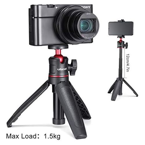  [아마존베스트]ULANZI MT-08 Extension Pole Tripod, Mini Selfie Stick Tripod Stand Handle Grip for Webcam iPhone 11 Pro Max Samsung Smartphone Canon G7X Mark III Sony ZV-1 RX100 VII A6400 A6600 Ca