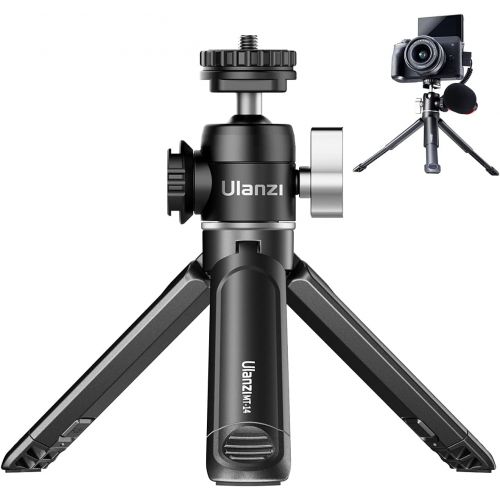  [아마존베스트]ULANZI Mini Camera Tripod with 360° Ball Head & Cold Shoe, Extendable Small Selfie Stick Tabletop Tripod Stand Handle Grip for Camera iPhone 11 Canon G7X Mark III Sony ZV-1 RX100 V