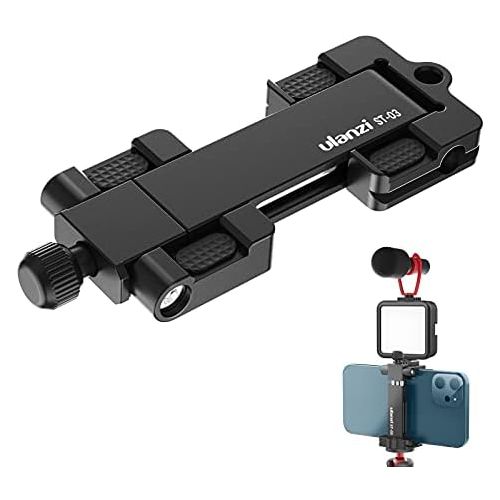  [아마존베스트]ULANZI ST-03 Metal Smartphone Tripod Adapter Mobile Phone Clip with Cold Shoe Mount and Arca-Style Quick Release Plate Foldable Tripod Holder Adapter for iPhone 11 Pro Max XR 7 8 P