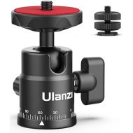 Mini Ball Head, ULANZI H28 Panoramic Tripod Head + Dual Hot Shoe Mount DSLR Camera Mount Adapter Photograph Attachment Accessories for Gopro Cam Camcorder Smartphone Light Microphone Loading 5.5lb