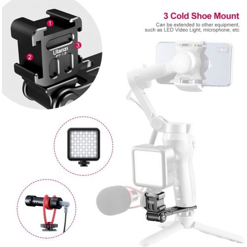  ULANZI Select Osmo Mobile 4 Mount, PT-13 Camera Bracket Tripod Cold Shoe Mount for Mic Light Stand Compatible with DJI Osmo Mobile 3 4 Zhiyun Smooth 4 q q2 Moza Mini s Hohem isteady Gimbals Stab