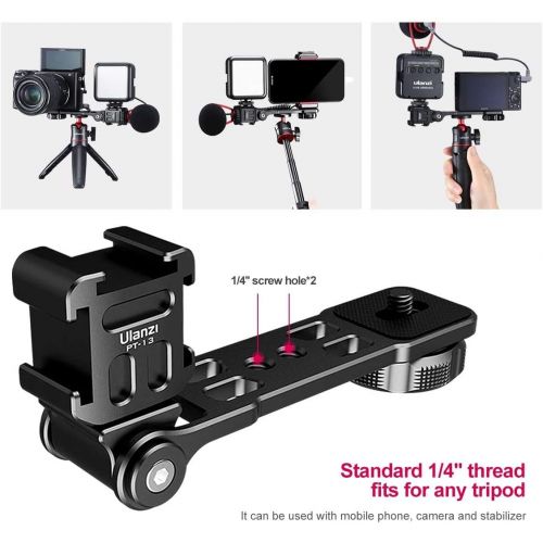  ULANZI Select Osmo Mobile 4 Mount, PT-13 Camera Bracket Tripod Cold Shoe Mount for Mic Light Stand Compatible with DJI Osmo Mobile 3 4 Zhiyun Smooth 4 q q2 Moza Mini s Hohem isteady Gimbals Stab