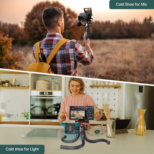  Flexible Camera Tripod Handheld - ULANZI Select MT-32 Adjustable Compact DSLR Vlog Selfie Stick, Acra Quick Release Ballhead Tripod Mount, Lightweight Cold Shoe Travel Tabletop Tri