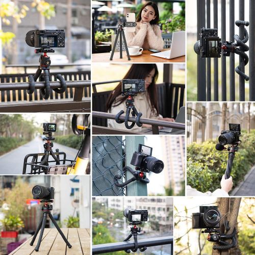  Flexible Camera Tripod Handheld - ULANZI Select MT-32 Adjustable Compact DSLR Vlog Selfie Stick, Acra Quick Release Ballhead Tripod Mount, Lightweight Cold Shoe Travel Tabletop Tri