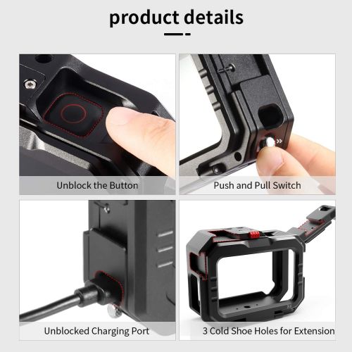  ULANZI Select Vlog Housing Cage for Gopro 9/10, G9-14 Upraged Aluminum Video Case Metal Frame, Cold Shoe Mount for Mic Light, Detachable Audio Adapter Vlogger Accessory for Gopro Hero 9/10 Black