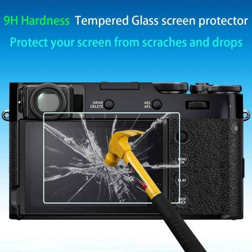  Screen Protector for Fujifilm X-T4 X100V Fuji XT4 X-100V Camera [3Pack] with Hot Shoe Cover, ULBTER 0.3mm 9H Hardness Tempered Glass Cover Anti-Scrach Anti-Fingerprint Anti-Bubble