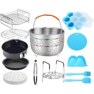 [아마존베스트]ULEE Air Fryer Pressure Cooker Accessories Compatible with Instant Pot Air Fryer Lid 6Qt, Ninja Foodi 6.5 Qt -Including Springform Pan, Pizza Pan, Egg Bites Mold, Skewers Rack and More