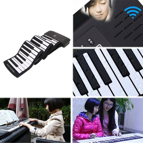  ULKEME 88 Keys Keyboard Piano Silicone Roll Up Keyboard Hand-rolling With Sustain Pedal