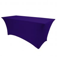 ULTIMATE TEXTILE Ultimate Textile -2 Pack- 6 ft. Fitted Spandex Table Cover - Fits 24 x 72-Inch Banquet and Folding Rectangular Tables, Purple
