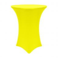 ULTIMATE TEXTILE Ultimate Textile -5 Pack- 24-Inch Round Cocktail Spandex Fitted Stretch Elastic Tablecloth - Fits 42 High Tables, Neon Yellow