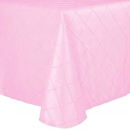 ULTIMATE TEXTILE Ultimate Textile -5 Pack- Embroidered Pintuck Taffeta 54 x 120-Inch Oval Tablecloth Bubble Gum Pink
