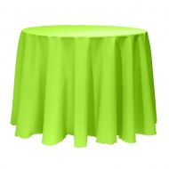 ULTIMATE TEXTILE Ultimate Textile -10 Pack- 102-Inch Round Polyester Linen Tablecloth, Neon Green