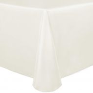 ULTIMATE TEXTILE Ultimate Textile -10 Pack- Bridal Satin 52 x 70-Inch Oval Tablecloth, Ivory Cream