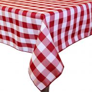 ULTIMATE TEXTILE Ultimate Textile -10 Pack- 48 x 72-Inch Rectangular Polyester Gingham Checkered Tablecloth, Red and White