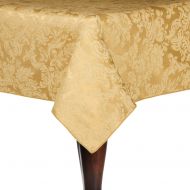 ULTIMATE TEXTILE Ultimate Textile -3 Pack- Miranda 54 x 54-Inch Square Damask Tablecloth - Jacquard Weave, Dijon Gold