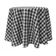 ULTIMATE TEXTILE Ultimate Textile 120-Inch Round Polyester Checkered Tablecloth Black and White
