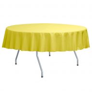 ULTIMATE TEXTILE Ultimate Textile -5 Pack- Poly-Cotton Twill 84-Inch Round Tablecloth, Lemon Yellow