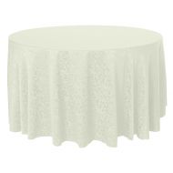 ULTIMATE TEXTILE Ultimate Textile -3 Pack- Somerset 120-Inch Round Damask Tablecloth - Jacquard Weave Scroll Design, Ivory Cream