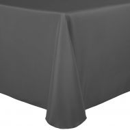 ULTIMATE TEXTILE Ultimate Textile -2 Pack- 60 x 102-Inch Oval Polyester Linen Tablecloth, Charcoal Grey