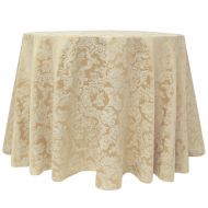 ULTIMATE TEXTILE Ultimate Textile -5 Pack- Miranda 108-Inch Round Damask Tablecloth - Jacquard Weave, Champagne Ivory Cream