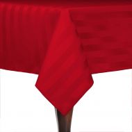 ULTIMATE TEXTILE Ultimate Textile -2 Pack- Satin-Stripe 48 x 72-Inch Rectangular Tablecloth, Red