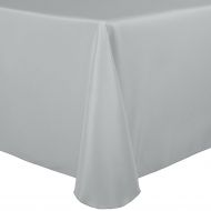 ULTIMATE TEXTILE Ultimate Textile -5 Pack- 108 x 156-Inch Oval Polyester Linen Tablecloth, Silver