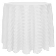 ULTIMATE TEXTILE Ultimate Textile -5 Pack- Satin-Stripe 120-Inch Round Tablecloth, White