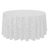 ULTIMATE TEXTILE Ultimate Textile Vintage Damask Melrose 108-Inch Round Tablecloth White