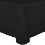 ULTIMATE TEXTILE Ultimate Textile -5 Pack- 52 x 70-Inch Oval Polyester Linen Tablecloth, Black