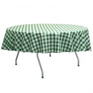 ULTIMATE TEXTILE Ultimate Textile -10 Pack- 60-Inch Round Polyester Gingham Checkered Tablecloth - Fits Tables Smaller Than 60-Inches in Diameter, Moss and White