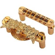 [아마존베스트]Ultnice Replacement Tailpiece Bridge and Saddle Set for Les Paul Style Guitar (Gold)