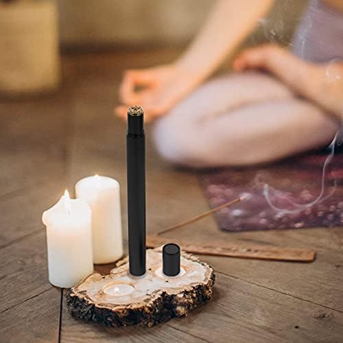  인센스스틱 ULTNICE Seamless Aluminum Round Straight Tubing Tube Incense Stick Burner Buddhist Home Decor Healing Meditation Yoga Relaxation Prayer Peace Black