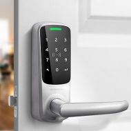 ULTRALOQ Latch 5 World's First Built-in WiFi Smart Lock with NFC, 5-in-1 Keyless Entry Door Lock with App Control, Smart Door Handle Lock with Touch Digital Keypad, Satin Nickel
