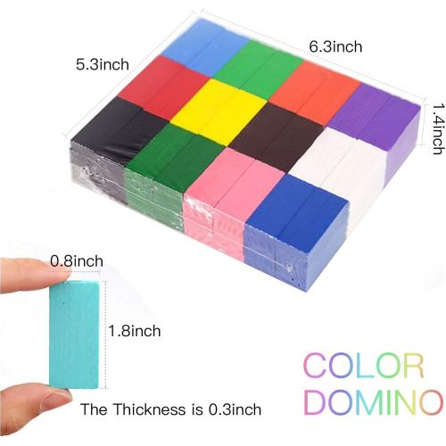  [아마존베스트]ULT-unite 120pcs Wooden Dominos Blocks Set, Kids Game Educational Play Toy, Domino Racing Toy Game