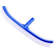 UMARDOO Swimming Pool Brush, 18 Inch Heavy Duty Swimming Floor & Wall Pool Brush, Reinforced Curved Ends Nylon Bristles Pool Brush Head