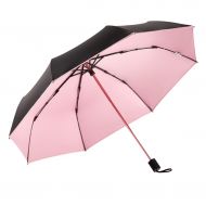 UMBRELLA-M UV Sun Umbrella Compact Folding Travel Umbrella, Lightweight Windproof Rainproof Parasol with Black Anti-UV Coating for Ladies (Color : Pink)