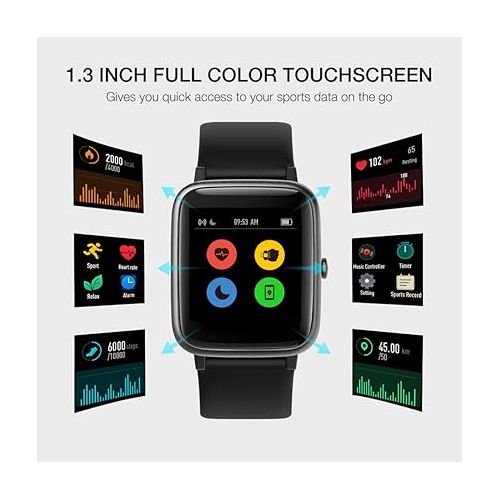  UMIDIGI Smart Watch Uwatch3 Fitness Tracker, Smart Watch for Android Phones, Activity Tracker Smartwatch for Women Men Kids, with Sleep Monitor All-Day Heart Rate 5ATM Waterproof