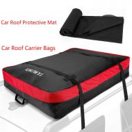 UMJWYJ Car Roof Box Waterproof Cargo Bag,420D Nylon Strong Car Roof Bag - 100% Waterproof Roof Top Cargo Bag No Rack Needed + Non Slip Roof Mat & Storage Bag, for Any Car Van or SU