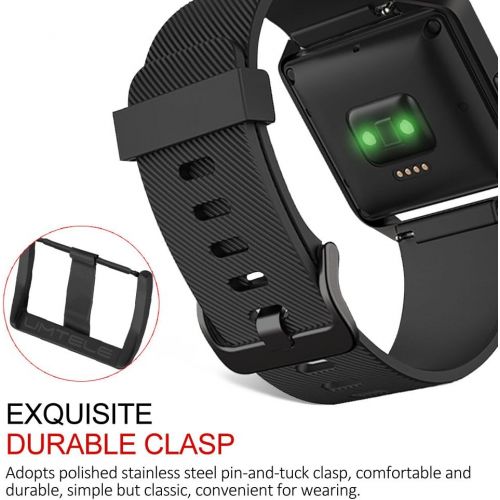  [아마존베스트]UMTELE for Fitbit Blaze Bands, Silicone Replacement Strap with Stainless Steel Frame for Fitbit Blaze