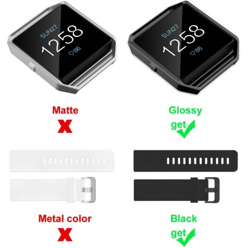  [아마존베스트]UMTELE for Fitbit Blaze Bands, Silicone Replacement Strap with Stainless Steel Frame for Fitbit Blaze