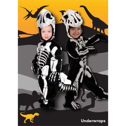  UNDERWRAPS Toddlers T-Rex Skeleton Costume - Fossil Black/White
