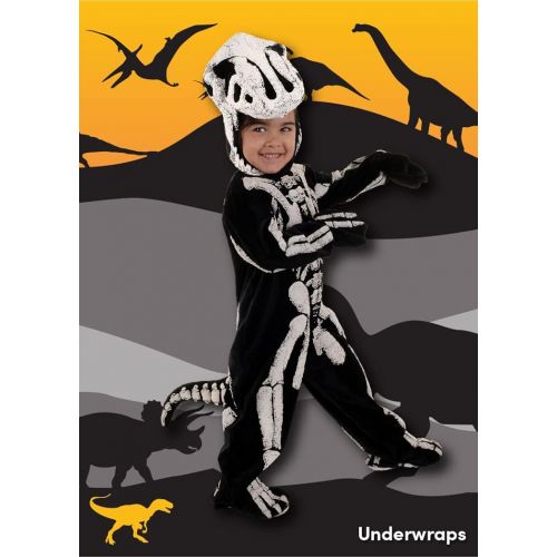  UNDERWRAPS Toddlers T-Rex Skeleton Costume - Fossil Black/White